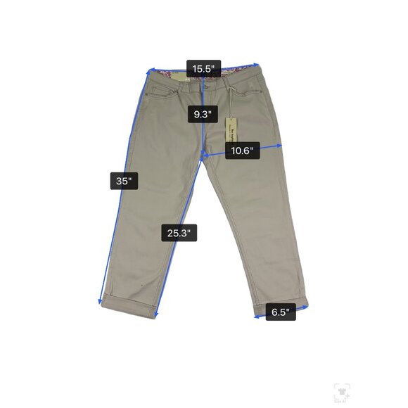 Vintage America Womens Sand Cotton/Spandex Boyfriend Pants Casual Fit Size 6/28 - Picture 13 of 14